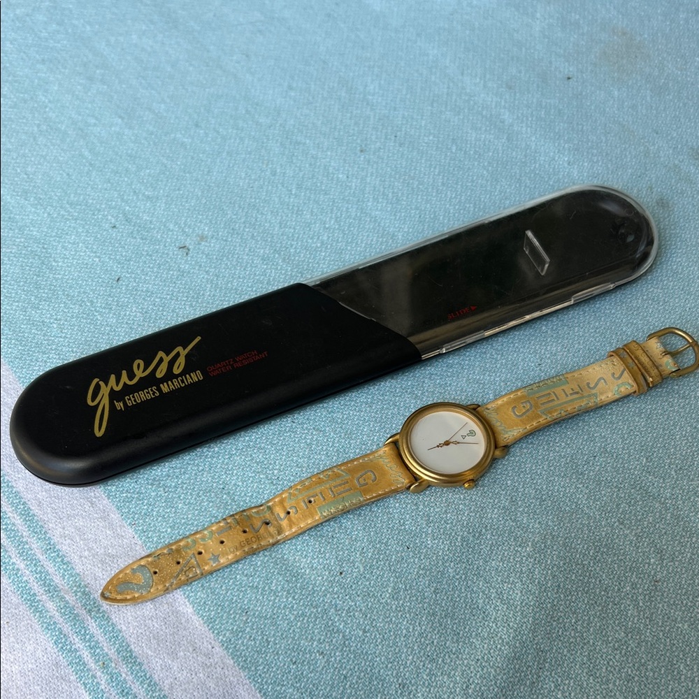 Vintage Guess Gold 1991 watch with White Dial